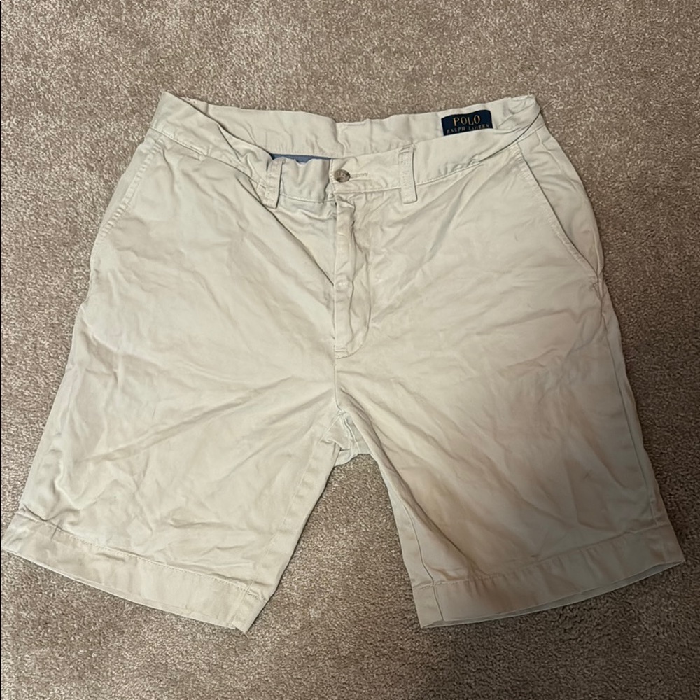 Polo Ralph Lauren Khaki Shorts 30” Waist 9” in seams